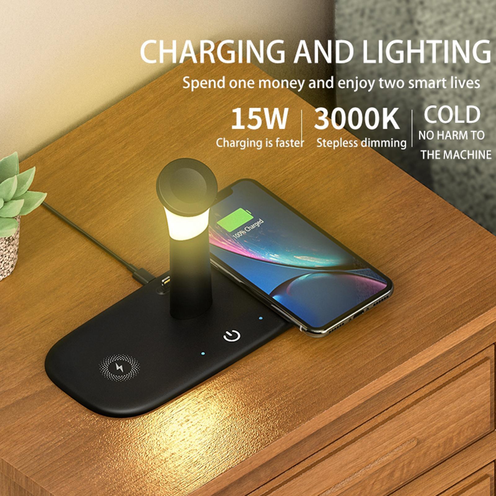 Wireless Pad Charger Dock for 6/5/4/3/2 Black