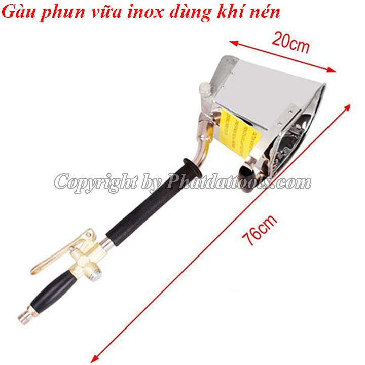 Gàu phun vữa dùng khí nén trát tường cực nhanh-Chất liệu inox bền đẹp
