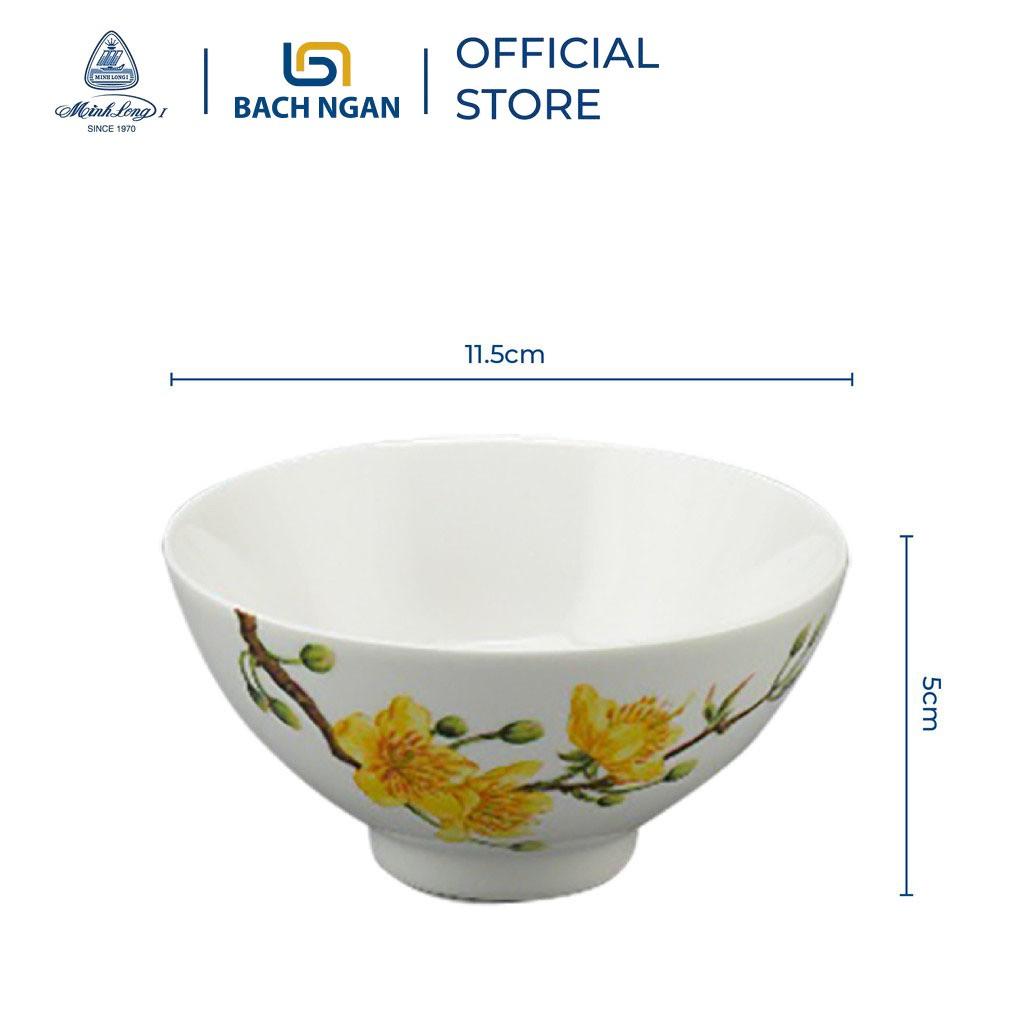 Bộ 10 Chén Ăn Cơm Cao Cấp Minh Long 11.5 cm Daisy IFP Hoàng Mai sứ cao cấp, đẹp, dùng gia đình, tặng quà