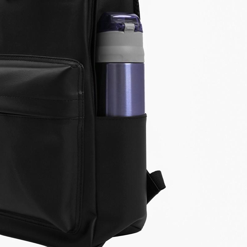 Balo da đen unisex siêu nhẹ, chống thấm nước, kiểu dáng basic phù hợp với cả nam và nữ - novstore