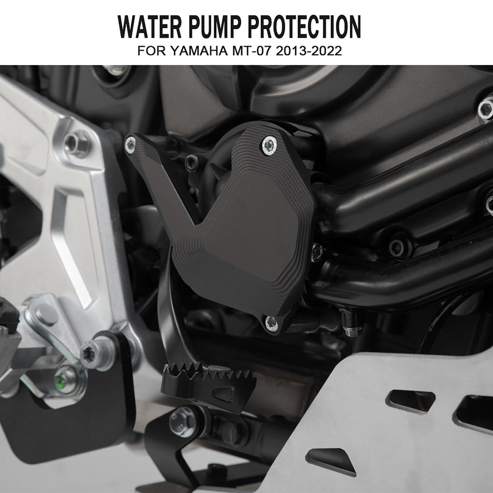 Motorcycle Water Pump Protection Cover, Replacement Aluminum Alloy Protector Guard Fit for Yamaha MT07 FZ07 13-22