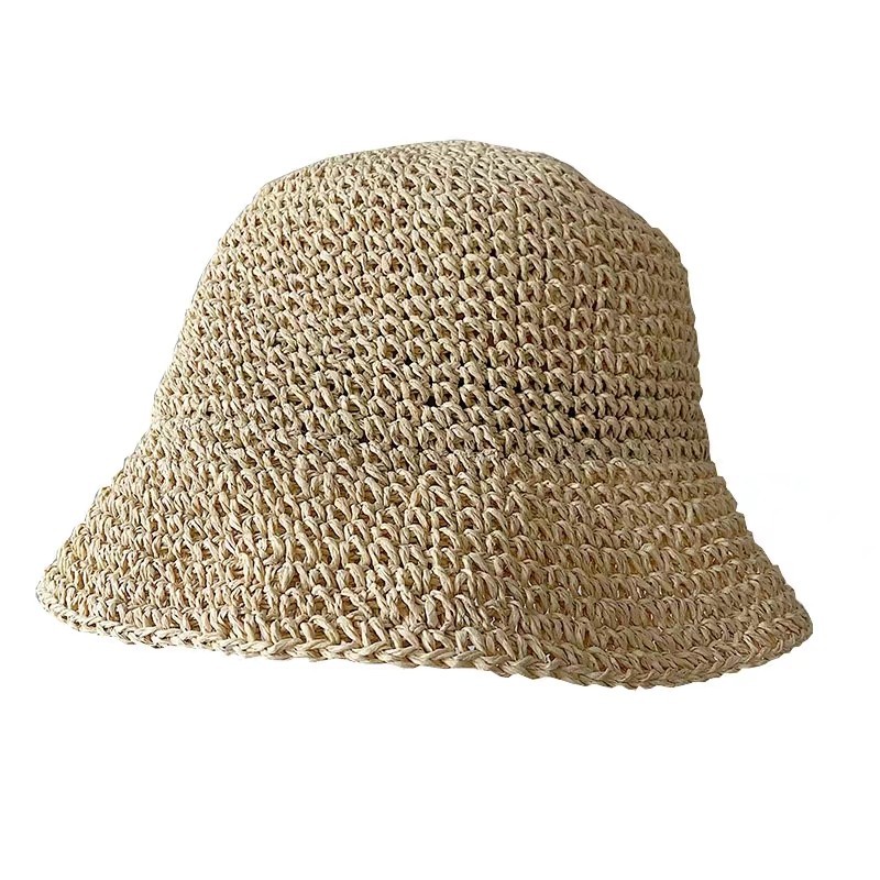 Mũ Bucket cói mềm trơn đơn giản