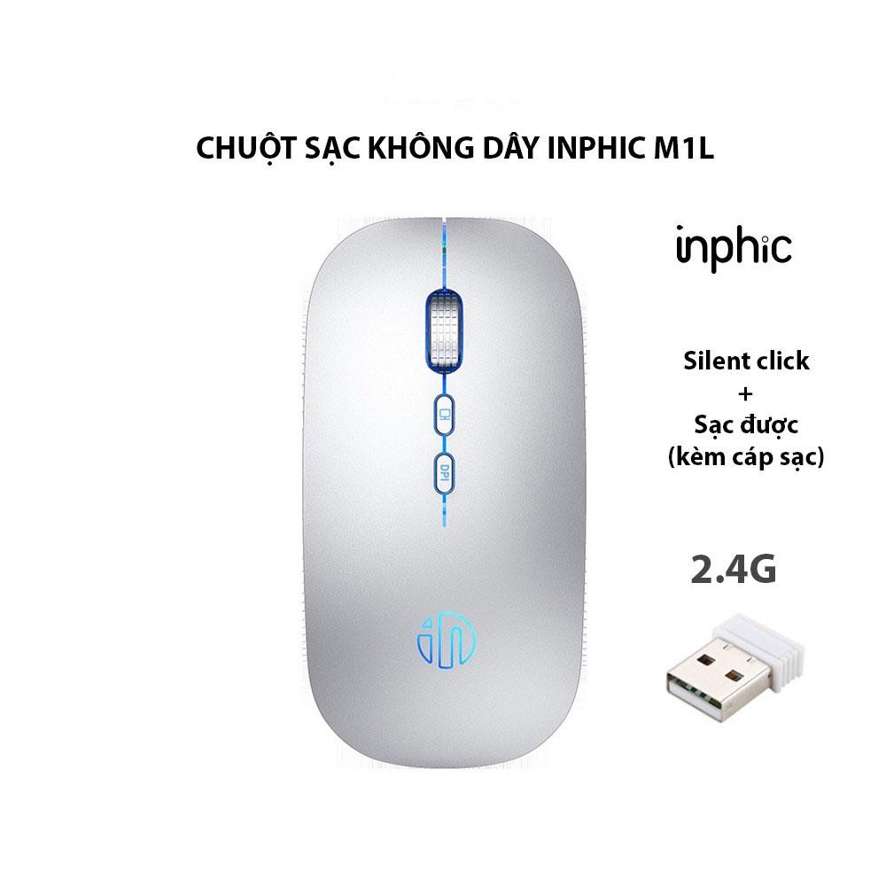 Chuột Không Dây Wireless Bluetooth Pin Sạc Inphic M1L, Chống Ồn, Siêu Nhạy Phù Hợp Sử Dụng Cho Văn Phòng, Chơi Game- Hàng chính hãng