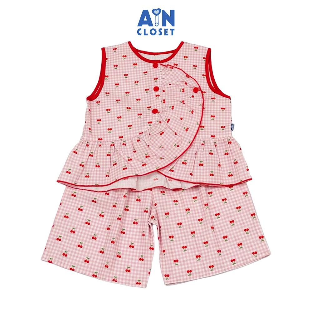 Bộ quần áo Lửng bé gái hoạ tiết Cherry Bi Đỏ Cotton - AICDBGEJRB3Y - AIN Closet