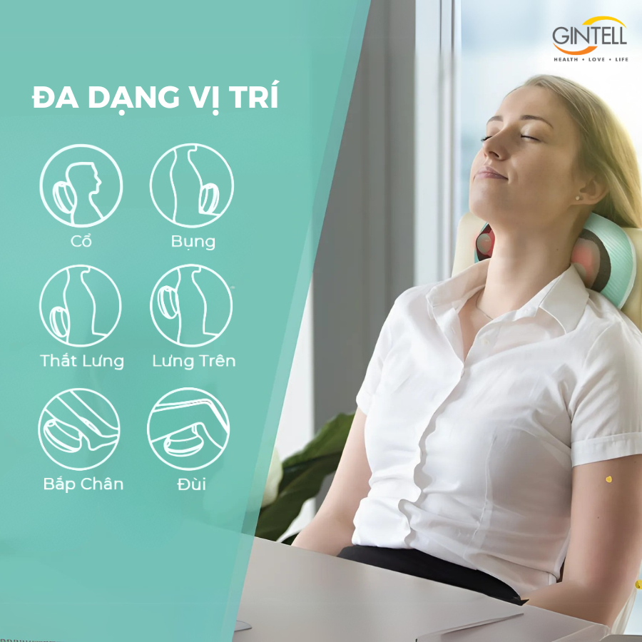 |GIÁ SỐC| Gối Massage nhiệt hồng ngoại  G-Minnie Care| Công nghệ massage Shiatsu 3D | 1 Năm Bảo Hành
