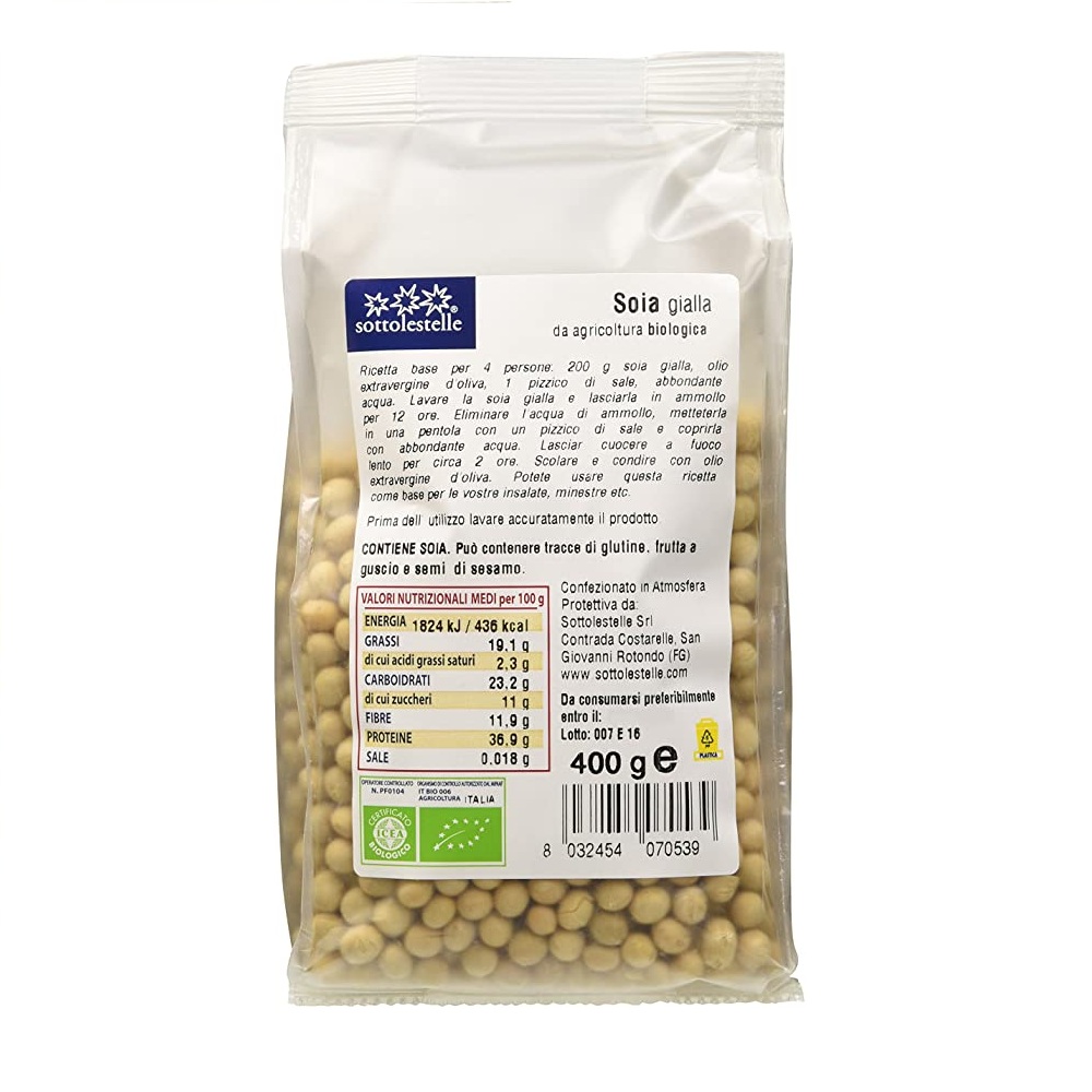 Hạt Đậu Nành Hữu Cơ 400g Sottolestelle Organic Soy Beans