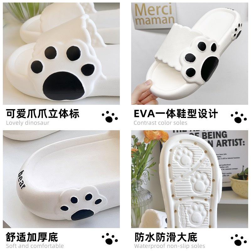 Dép đúc quai ngang họa tiết CHÂN GẤU dễ thương