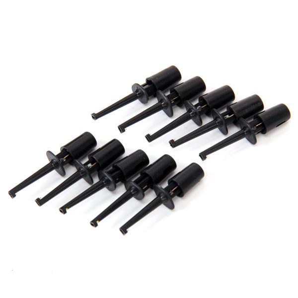 20Pcs Mini Test Hook Probe Lead Wire Cable Spring Clip Black for PCB SMD IC