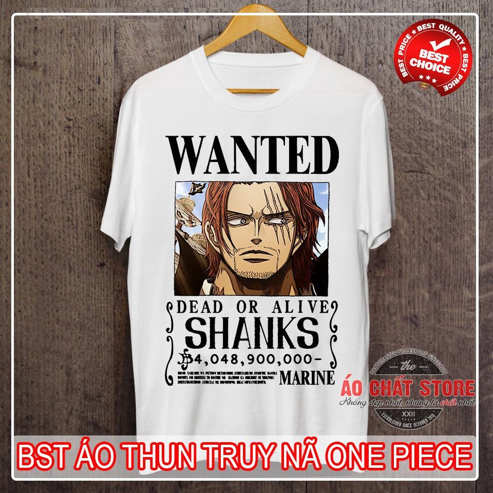 BST ÁO THUN ONE PIECE TRUY NÃ BĂNG MŨ RƠM SIÊU ĐỘC | ÁO LUFFY ONE PIECE WANTED TSHIRT OP18