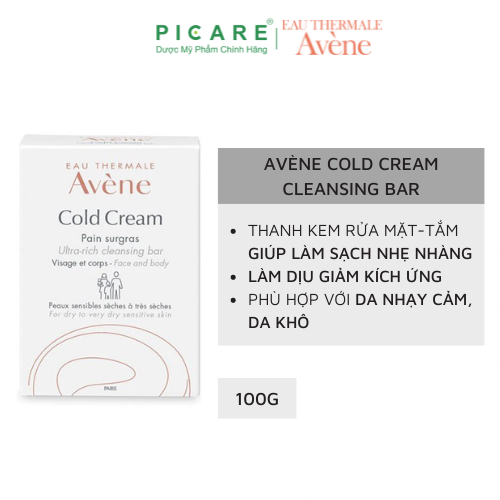Xà Phòng Tắm Dành Cho Da Khô Avene Cold Cream Ultra-Rich Cleansing Bar A1ACB1 - 100g - 100715878