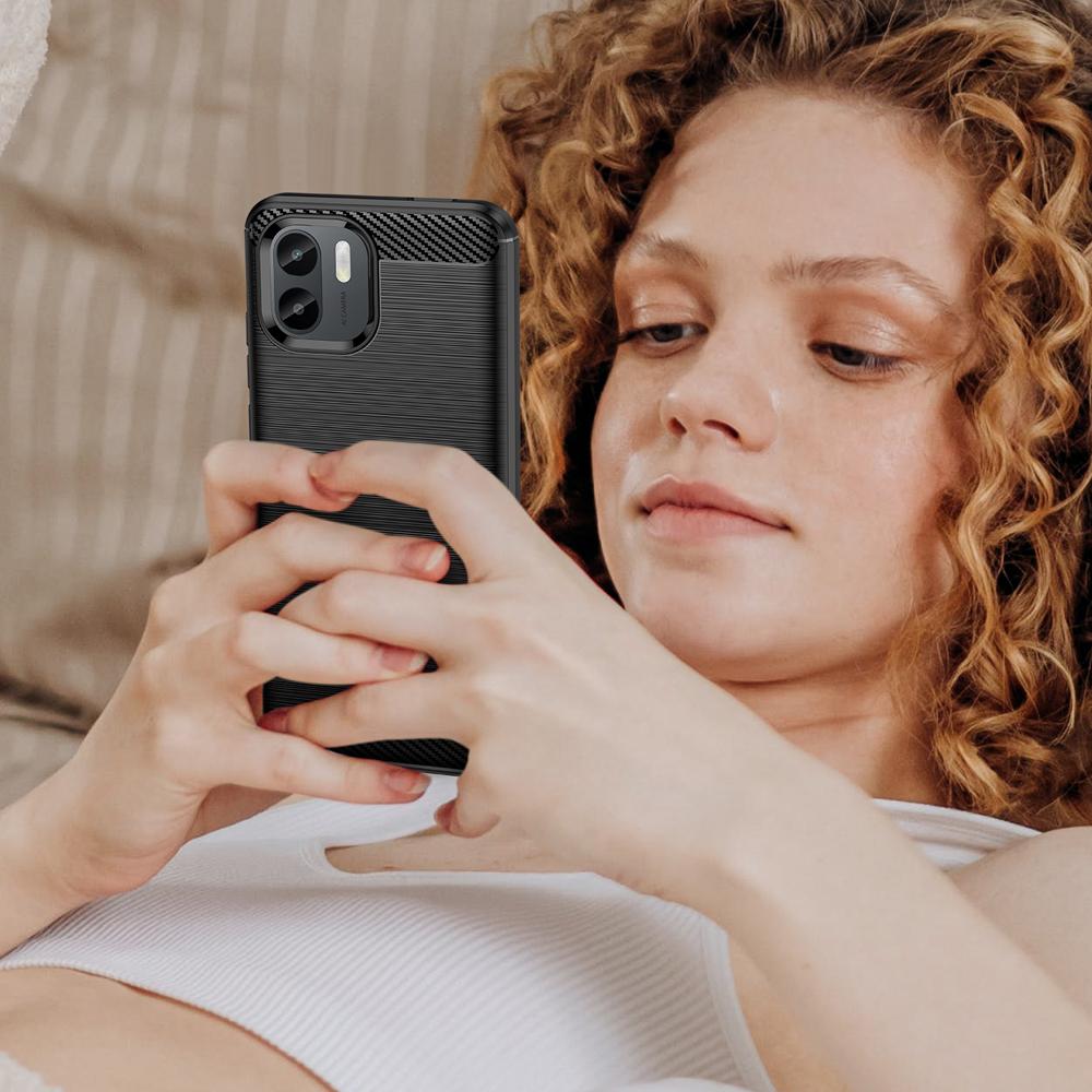 Ốp lưng dành cho Xiaomi Redmi A1 ốp silicone mềm Carbone phay xước chống sốc chống vân tay