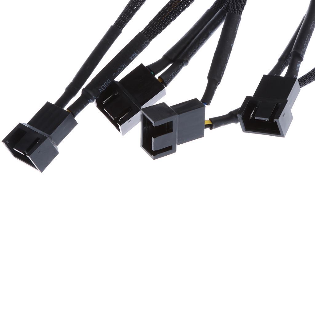Computer PC 4-Pin Fan Power Cable Y 5 Way Splitter Lead Connector Adapter