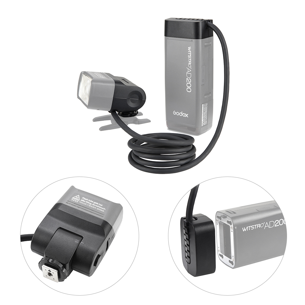 Đầu Nối Dà EC200 Portable 1,85m cho Godox AD200 / AD200 Pro Pin