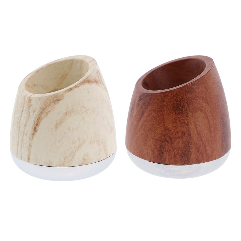 Wood Grain Mens Shaving Safety Stand Holder Support Base For Bathroom