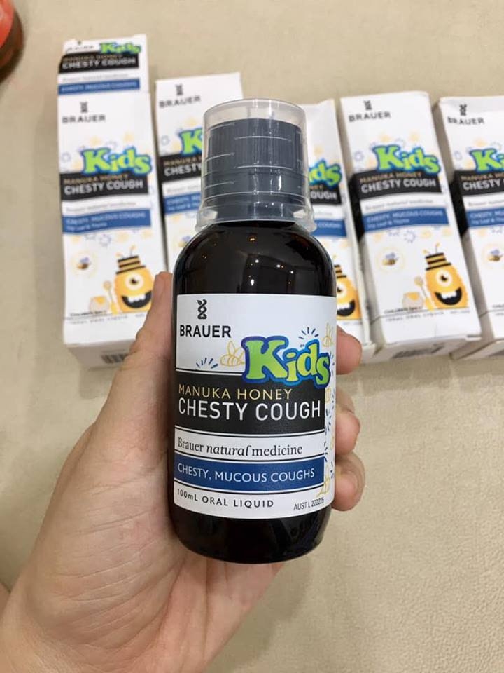 Siro giảm ho cho bé từ 2 tuổi Brauer Kids Manuka Honey Chesty Cough giảm ho khan, ho có đờm - QuaTangMe Extaste