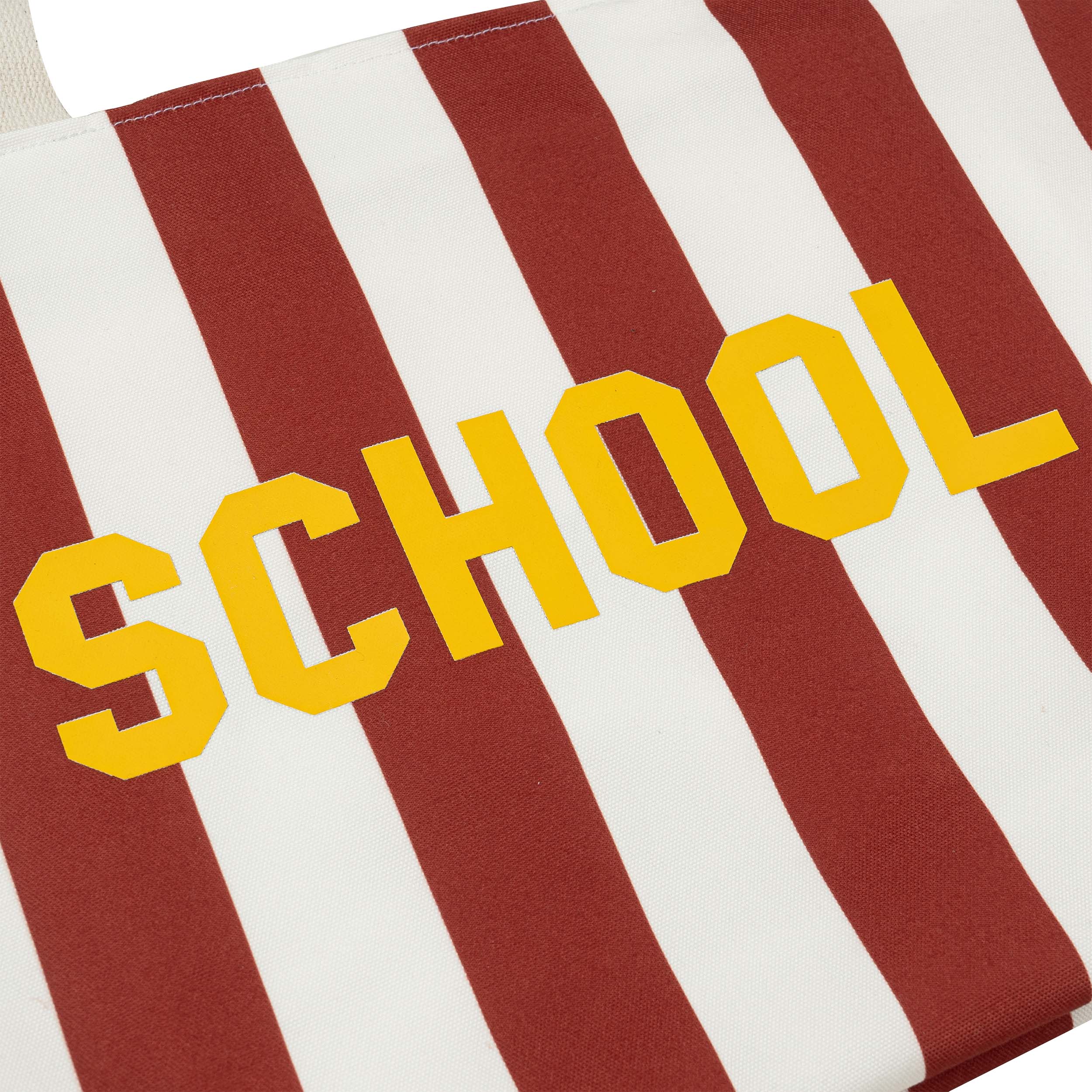 Túi Tote Canvas School Striped - Red