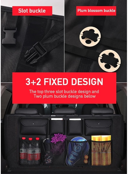 Túi Đựng Đồ Sau Ô tô SUV Chất Liệu Da Leather Buckle Cao Cấp