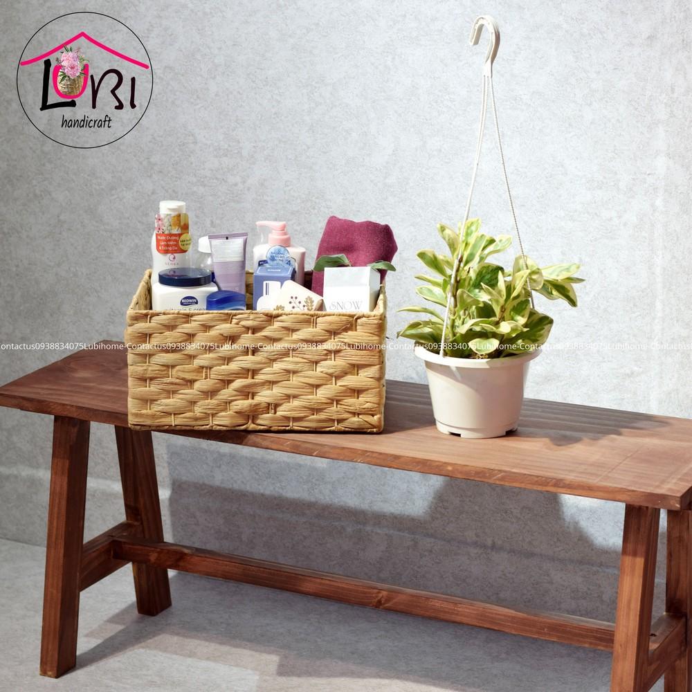 - Sọt đựng đồ lục bình hình chữ nhật đan vuốt dẹt sang trọng - LB073