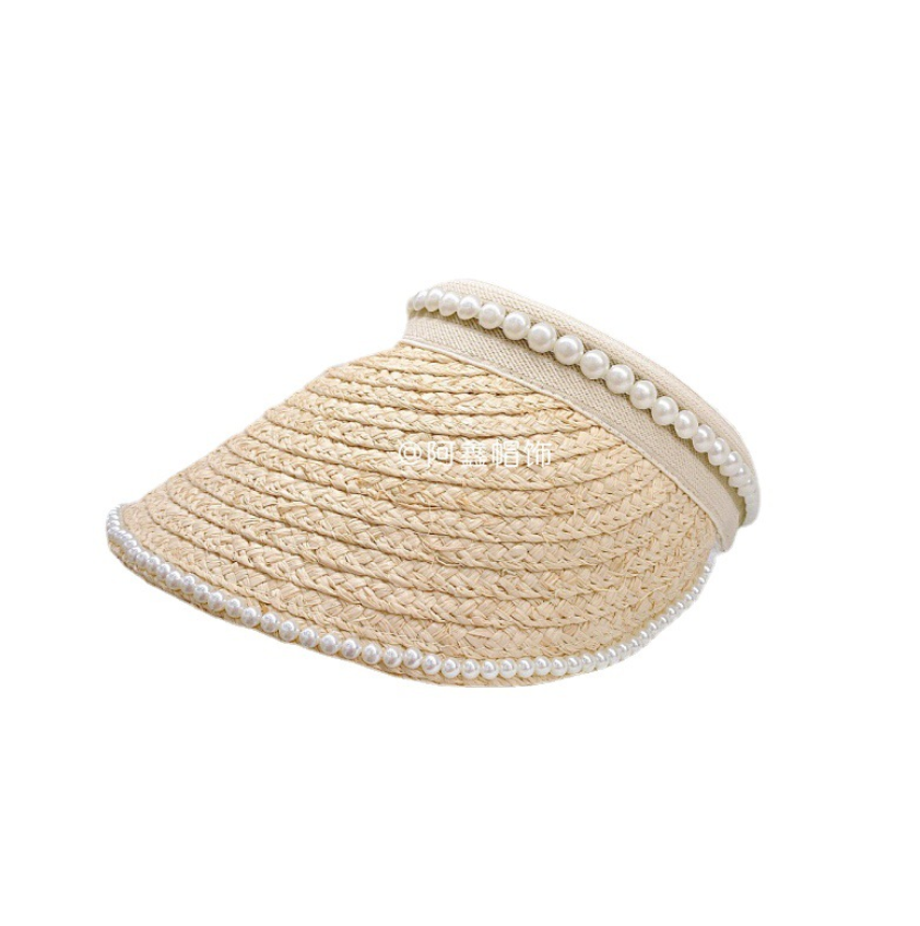 Mũ Cói Nửa Đầu Nữ Đan Rộng Vành MC54 Cá Tính Cao Cấp - Nón Nữ Tính Đi Biển, Đánh Tennis Chất Cói Chống Nắng