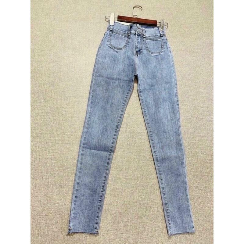 Quần Jean Cạp Cao 2 Khuy