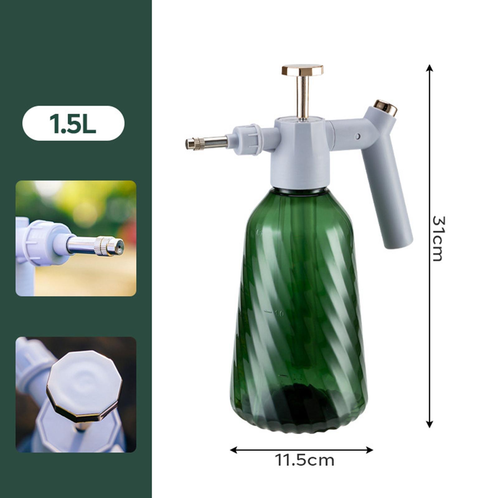 0.4 Gallon Handheld Garden Pump Sprayer with Adjustable Nozzle, 1.5L Hand Pump Pressure Water Sprayer Watering Can for Lawn and Garden, Car Detailing