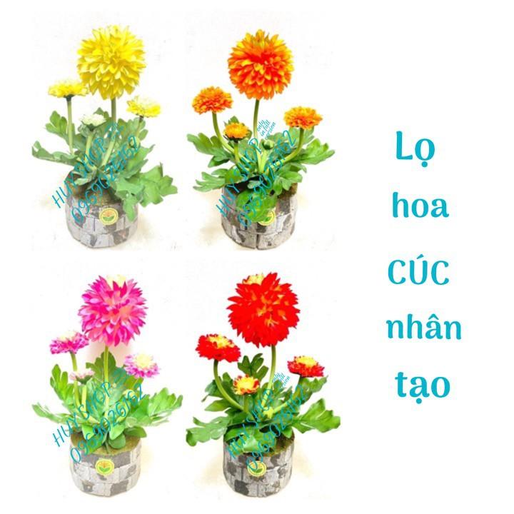 LỌ HOA CÚC NHÂN TẠO ĐỂ BÀN 20CM