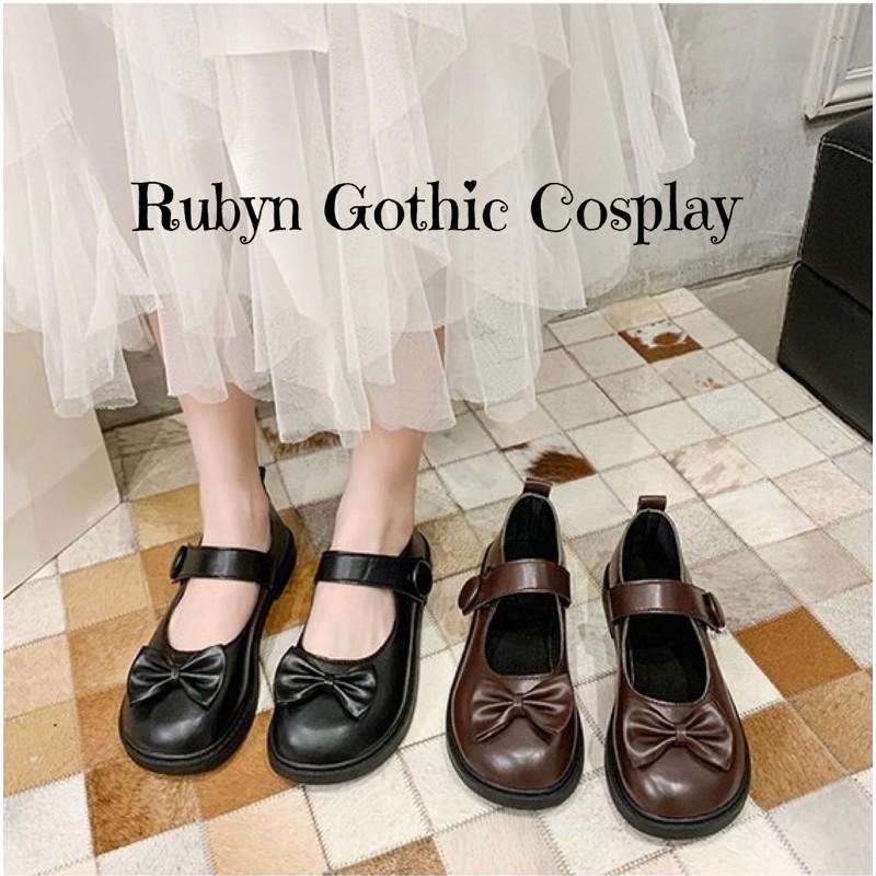 Giày Búp Bê Lolita Đính Nơ Xinh Xắn ( Size 35 - 40 ) Màu Nâu và Đen. A02