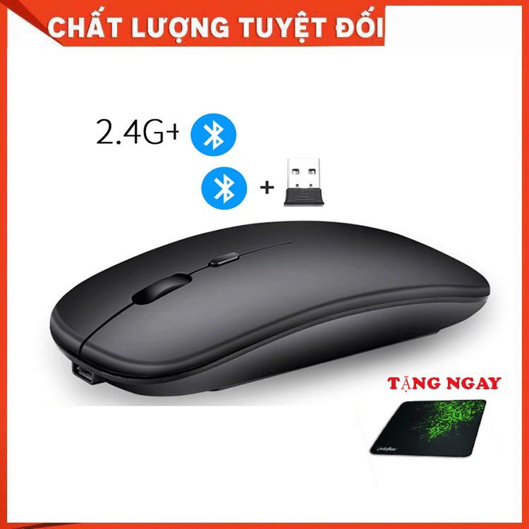 Chuột Không Dây Bluetooth Và 2.4G Pin Sạc, Kiểu dáng Apple Slim, Kết nối Bluetooth và Wireless 2.4G được 2 thiết bị