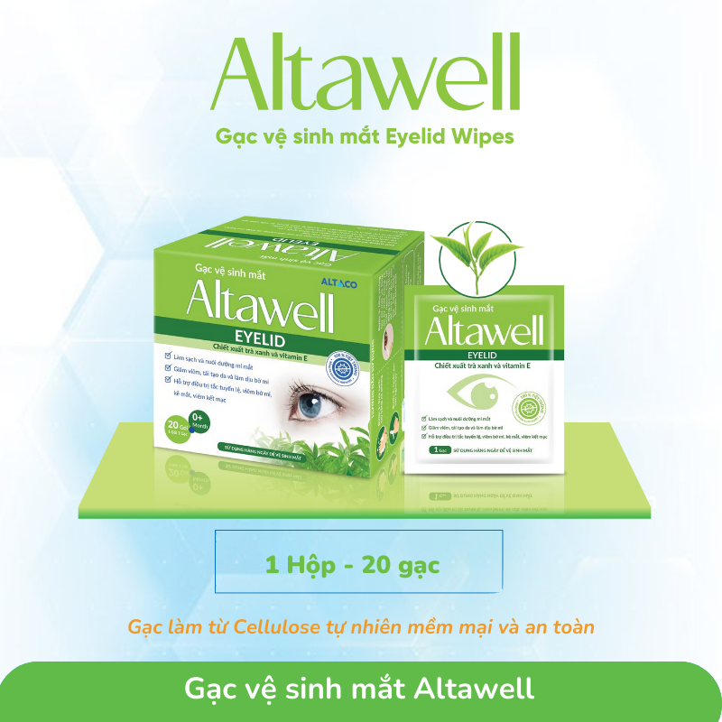 Gạc mắt Altawell lau mắt, vệ sinh - Altawell Eyelid Cleansing Wipes