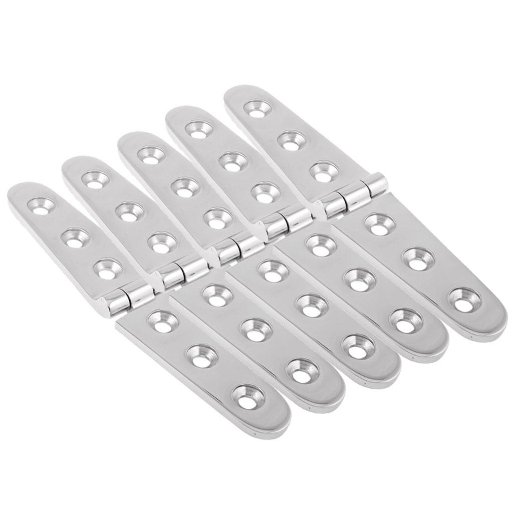 5PCS Heavy Duty 316 Stainless Steel 6" Cast Long Strap Hinge For Boat Marine