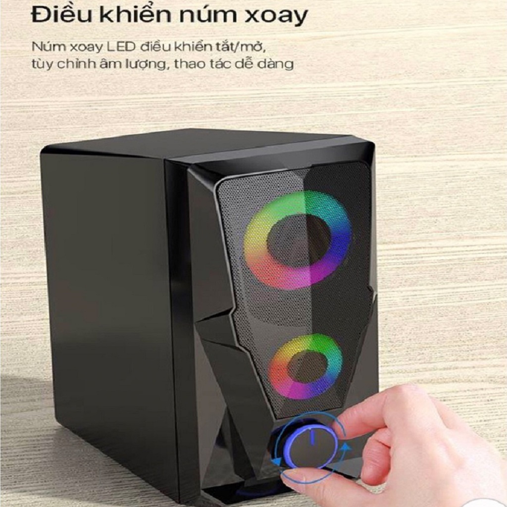 Loa máy tính, Loa vi tính gamming,Loa PC Loa ROBOT RS200 nhỏ gọn, giá rẻ có LED RGB đổi màu- Hàng chính hãng bảo hành 12 tháng