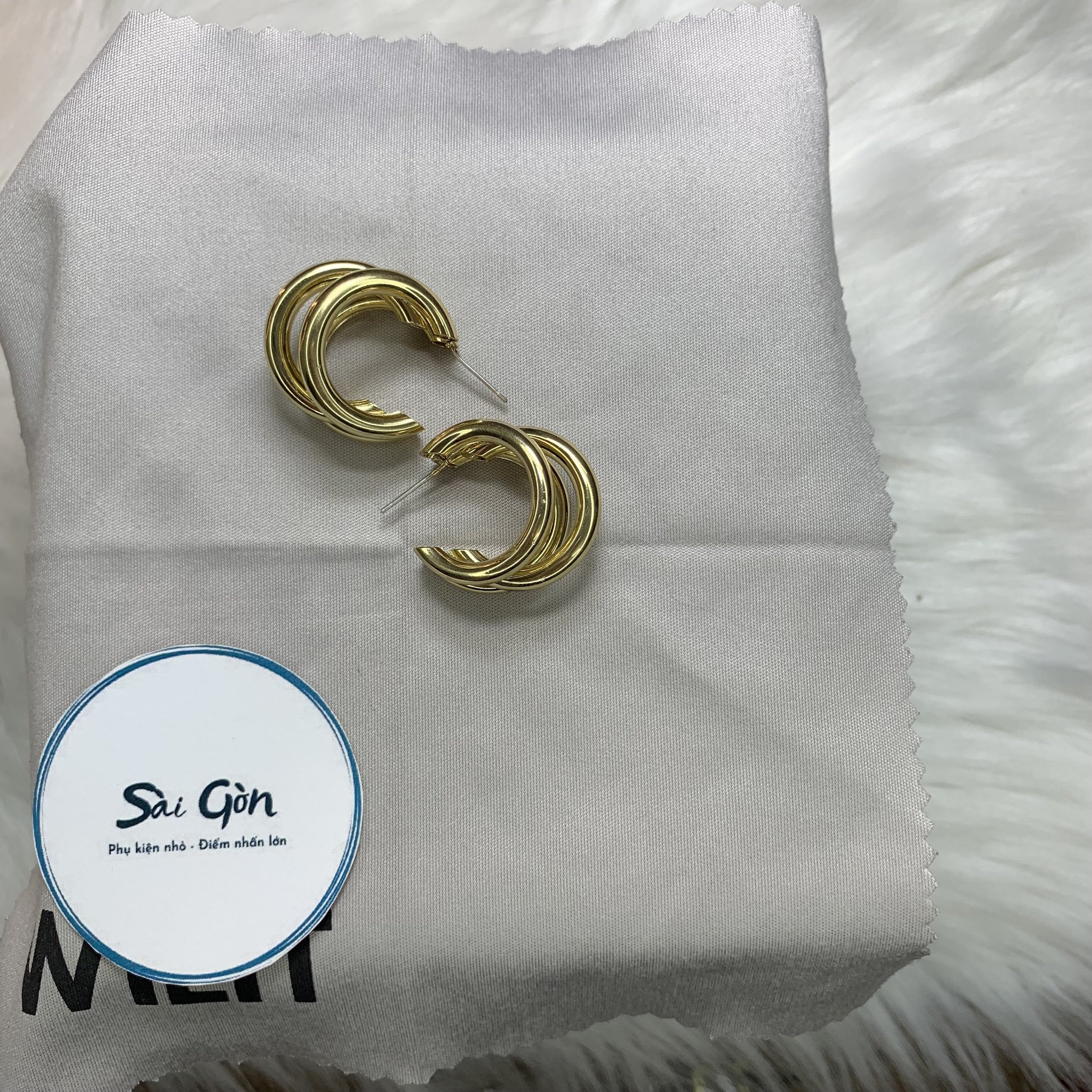 Boong tai mạ vàng phong cách cổ điển SAIGON ACCESSORY