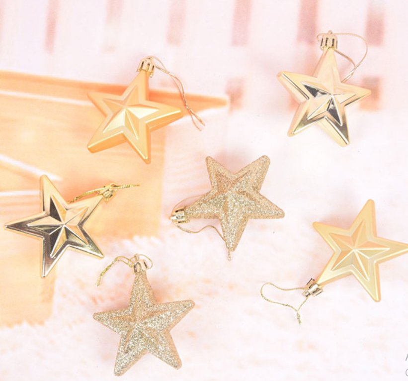 Bộ 6 Ngôi Sao 7cm MẪU E12 Trang Trí Cây Thông Giáng Sinh Trang Trí Noel