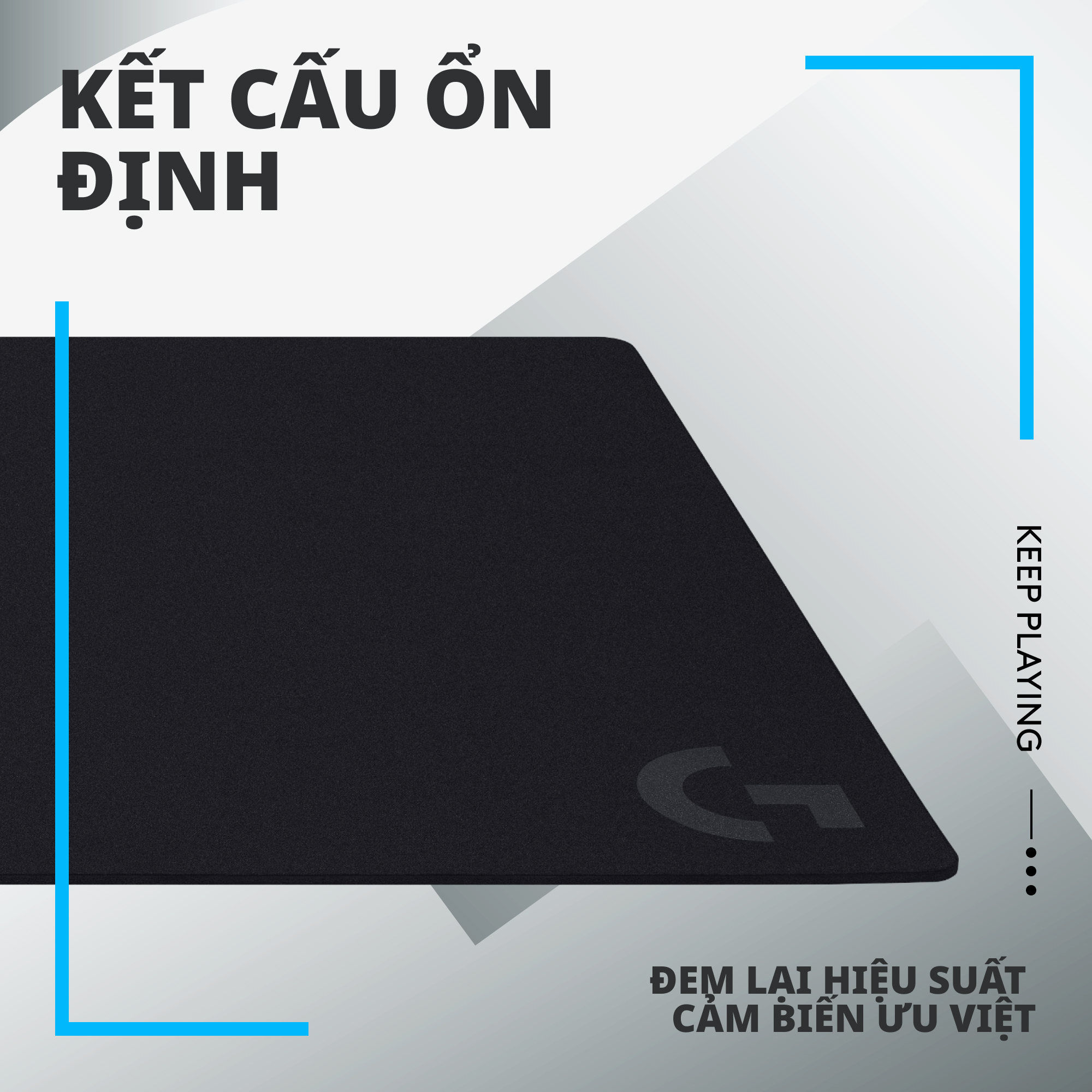 Bàn di chuột game Logitech G840 tấm lót chuột chơi game bằng vải, tối ưu cho chơi game, ma sát, chống trượt kích thước 900 x 400 x 3 mm , cho Mac và PC - Hàng Chính Hãng