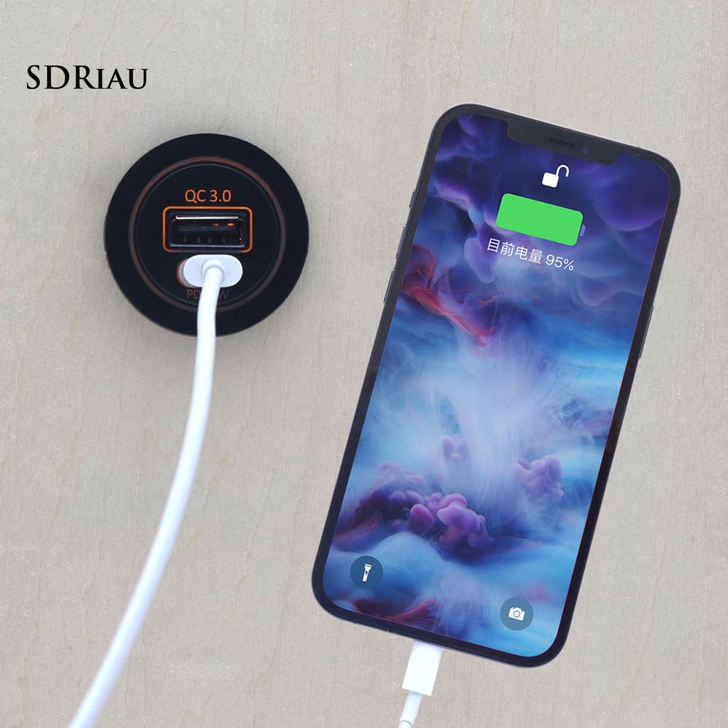 Bộ Sạc Nhanh Xqxdzx 45w Dc 12 / 24v Aoc4049 Pd 5 Chế Độ Led Usb Dành Cho Ô Tô