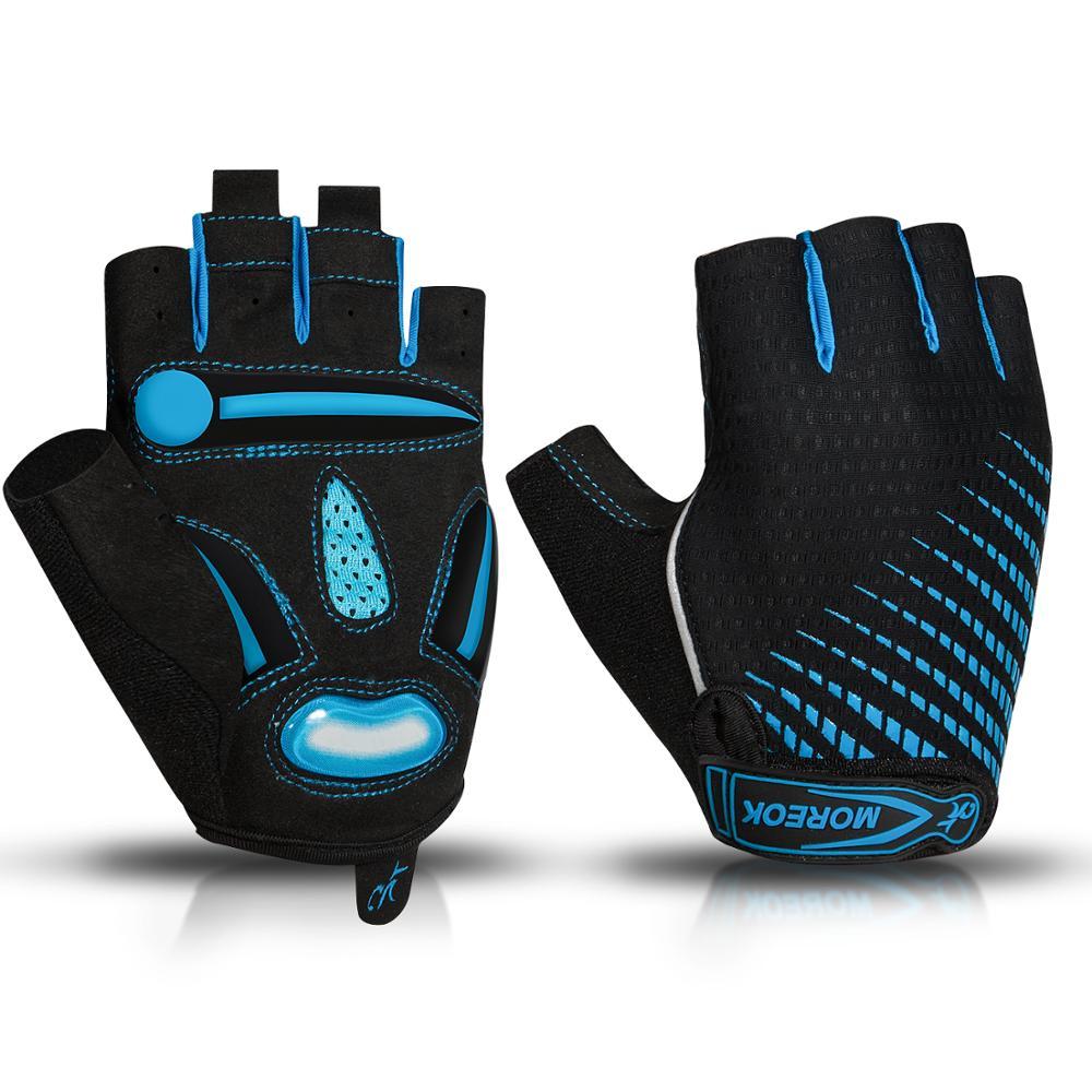 Moreok nylon nửa ngón tay chống sốc MTB xe đạp đạp xe đạp đạp xe đạp xe đạp xe đạp xe đạp găng tay cho nam giới cho nam giới phụ nữ Color: Red Size: XL