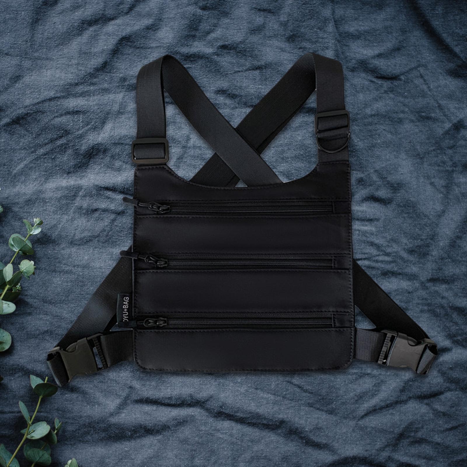 Multi Pocket Chest Pack Men Women Harness Equipment Lightweight for Hiking