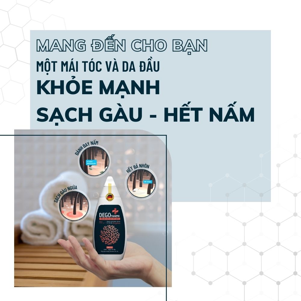 Combo dầu gội &amp; kem bôi dứt điểm nấm da, vảy nến, á sừng Dego Pharma