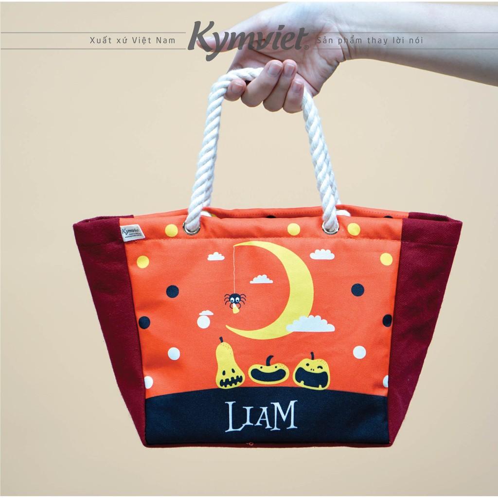 Túi Halloween KYMVIET Vải Canvas In Hình Đựng Kẹo, Đựng Đồ Chơi Cho Bé 100% Handmade