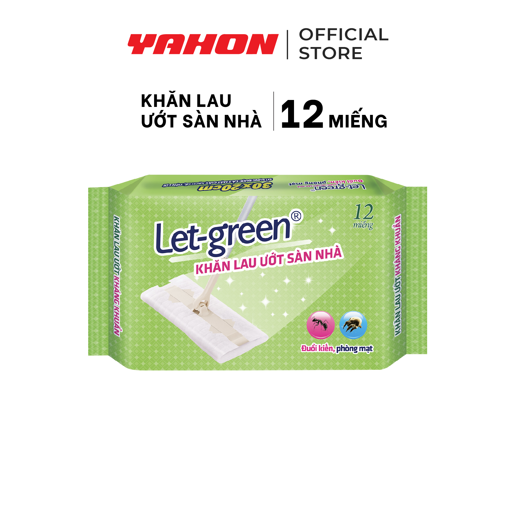 Combo 12 Bao Khăn Ướt Lau Sàn Nhà LET-GREEN, 12 Miếng/Bao