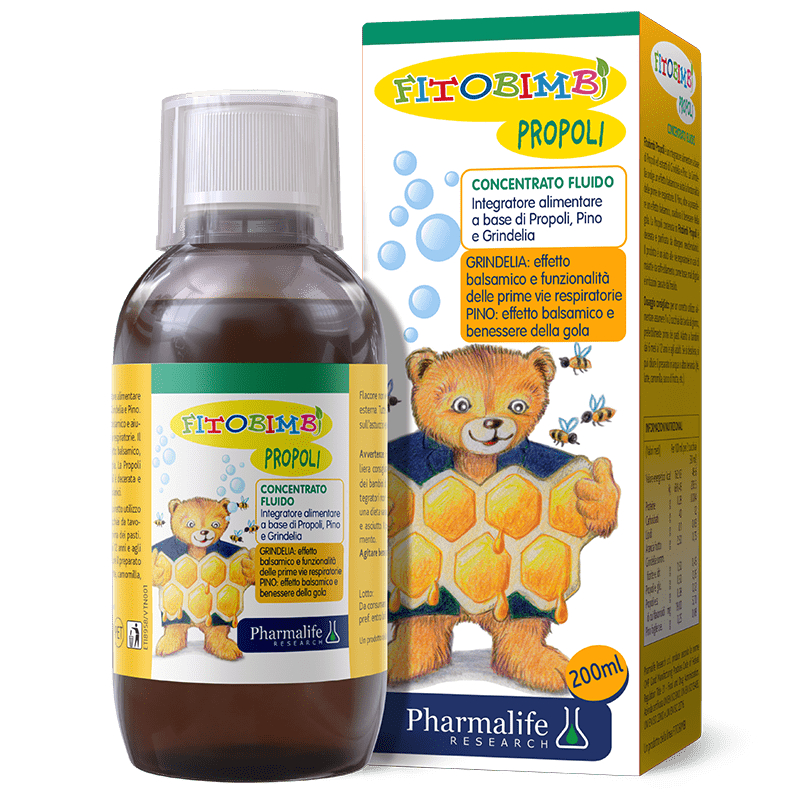 Fitobimbi Propoli - siro thảo dược giảm ho do cảm lạnh, chai 200ml