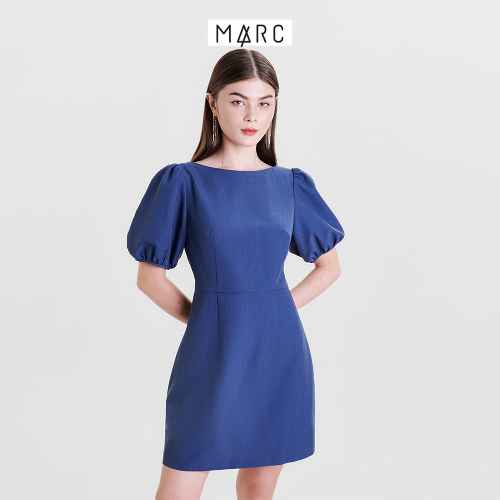 Đầm nữ MARC FASHION mini cổ thuyền tay phồng