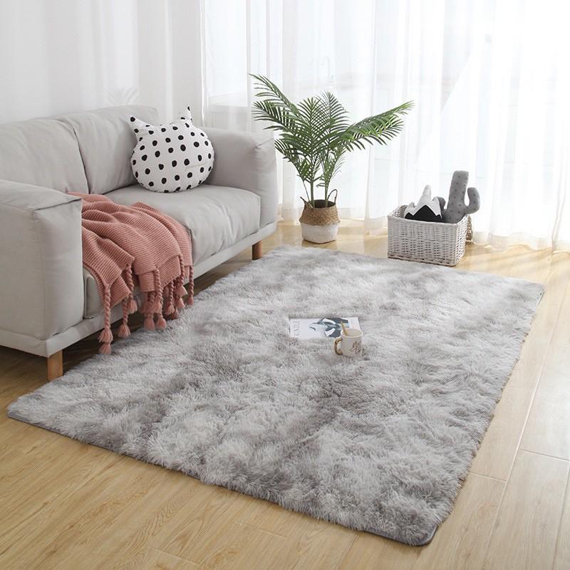 Thảm Lông Loang Xám Trắng Trải Phòng Ngủ , SoFa