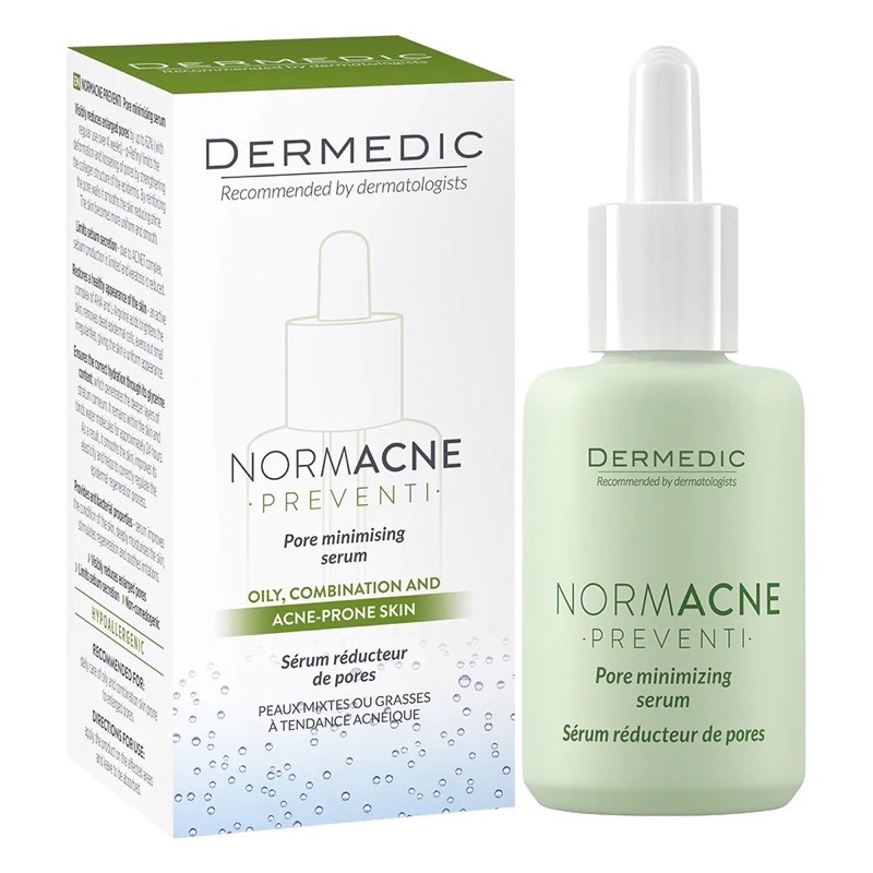 Hình ảnh Serum Dermedic Normacne kiềm dầu se khít lỗ chân lông cho da dầu Normacne Preventi Widened Pores Serum 30 ml