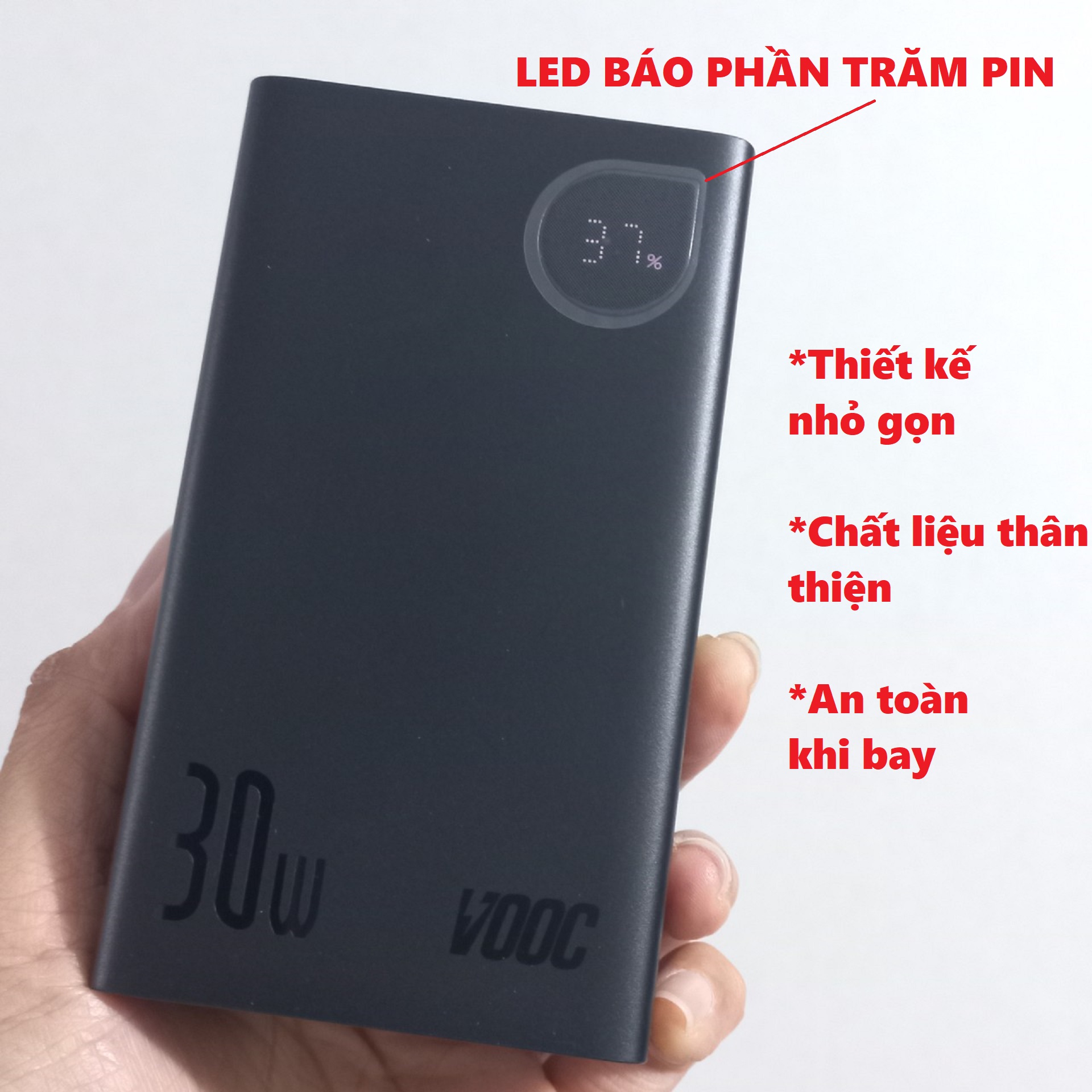 Pin dự phòng 30W 20.000mAh sạc nhanh VOOC PD SCP Baseus Adaman2 PPADM2-20 _ hàng chính hãng