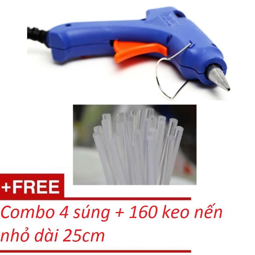 Bộ 5 Súng bắn keo + 300 Thanh keo nến nhỏ dài 25cm