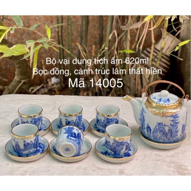 Bộ ấm chén dáng vại trúc lâm thất hiền: