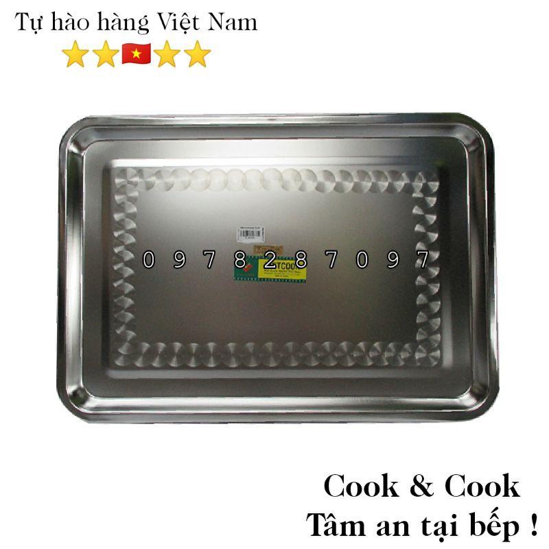 Khay mâm chữ nhật inox size 30x40, 35x50 cm loại dầy