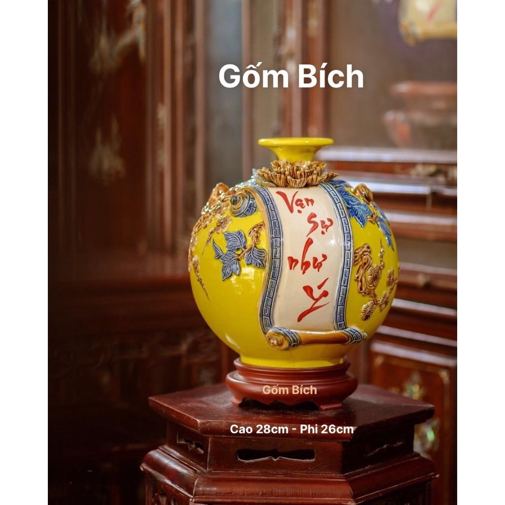 Bình Hút Lộc Vạn Sự Như Ý Phát Tài Phát Lộc Bình Phong Thủy Tài Lộc Gốm Sứ Cao Cấp