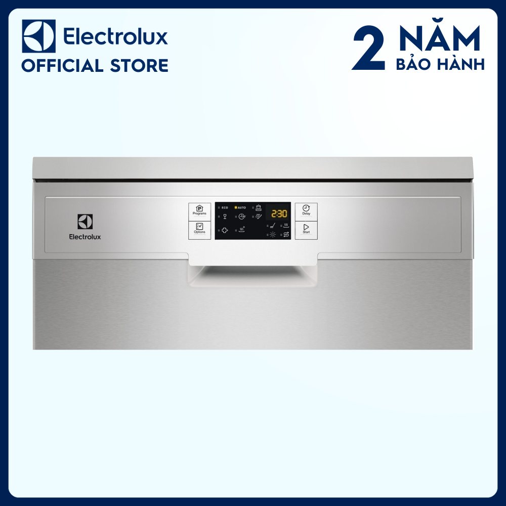 [Free Giao lắp] Máy rửa bát đứng độc lập Electrolux ESF5512LOX 60cm cho 13 bộ chén dĩa, Nhiều chương trình chuyên dụng, chế độ hẹn giờ,  loại bỏ 99,99% vi khuẩn và vi rút [ Hàng chính hãng]